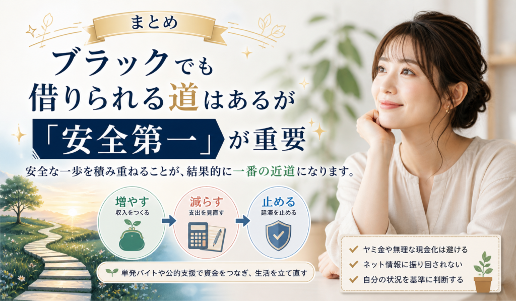 ブラックでも借りられる道はあるが「安全第一」が重要