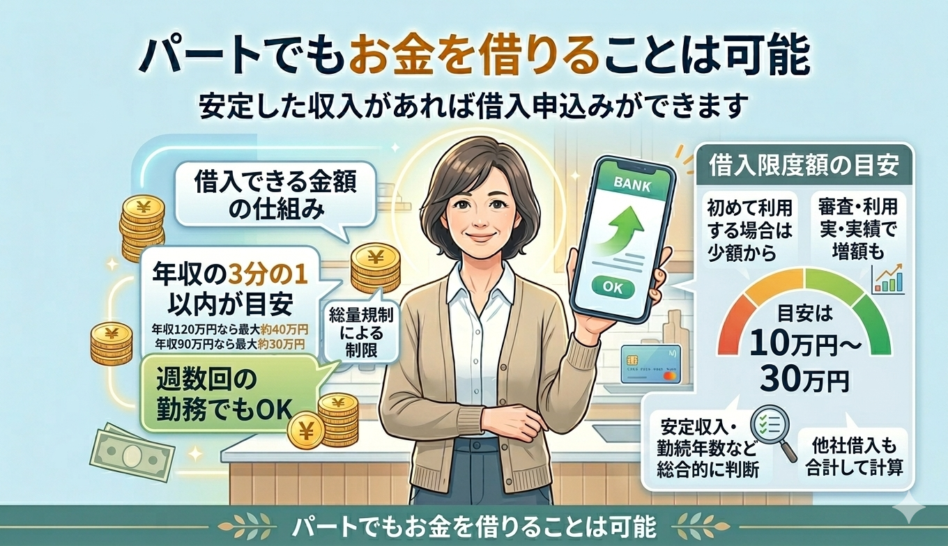 パート主婦はいくらまでお金を借りられる