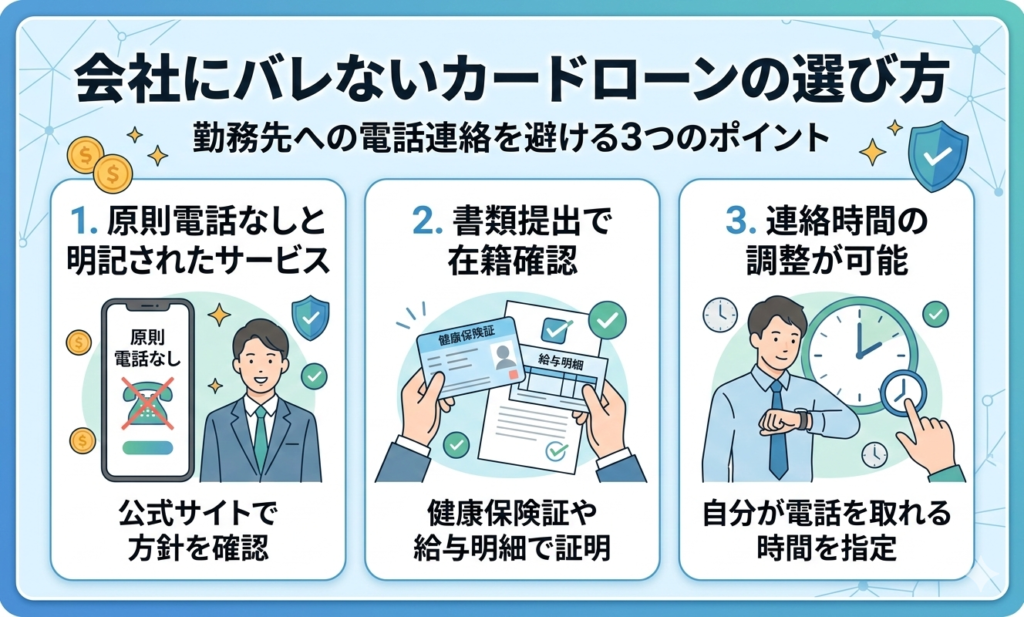 会社にバレないカードローンの選び方
