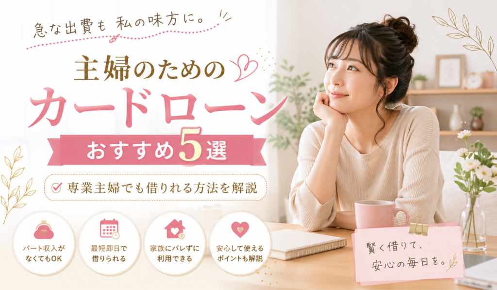 主婦のカードローンおすすめ5選|専業主婦でも借りれる方法を解説